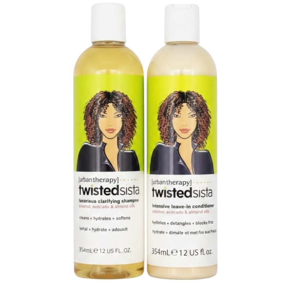 Twisted Sista Clarifying Shampoo Leave In Conditioner Set Coconut Curly 12oz